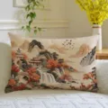 Chinese style landscape print long throw pillow for living room sofa home decor bolster - Ancient Landscape Style 4 (SBZA146204) / 50x30cm (Cover Only)