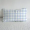 Blau-weißes kariertes Kissen, weiches Sofakissen für Zuhause, ästhetischer Bettdekor-Stil. - 50x30cm / Nur Bezug / Blau Weiß Kariert