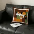 American cartoon geometric cat throw pillow decorative cushion for living room sofa - Tricolor Cat (Cover Only) / 35x35cm
