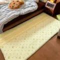 Koreanischer Stil grüne Polka Dot Kunstkaschmir Nachttischteppich für Schlafzimmer SKU - Hellgrün