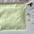 Green checkered fabric for DIY crafts, aesthetic table cloth and handmade textile decor. - 60x40cm (Small Cover) / Fresh Grid (SZBA163205)