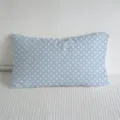 Blue and white polka dot long throw pillow detail view, soft Korean style sofa bed cushion. - 50x30cm / Pillowcase Only (Without Core) / Blue Background White Dots (SBZA201002)