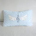 Koreaans blauw stippen lichaam kussen met vleugels en noot, zacht decoratief bedkussen. - 50x30cm (Zonder Kern) / Lichtblauwe Polka Dot Noot Stijl (SBZA291601)