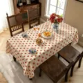 Vintage red polka dot tablecloth for dining table fabric aesthetic home decor rectangular - Beige Base Red Polka Dot (SZBA169701) / 30x20cm (Multi-functional Mat)
