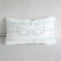 Koreaans stijl lang kussen met vleugelpatroon zacht decoratief hoofdkussen voor bank en slaapkamer - 50x30cm (Zonder Kern) / Blauw Wit Gestreept Stijl (SBZA291602)