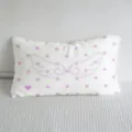 Koreaans geïnspireerd roze stip vleugel lang kussen, zacht retro decoratief bedkussen. - 50x30cm (Zonder Kern) / Witte Basis Roze Polka Dot Stijl (SBZA291604)