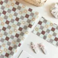 Korean vintage checkered heart fabric tablecloth aesthetic photography background cloth - 60x40cm (Small Cover Cloth) / Vintage Grid Heart Style (SZBA163503)