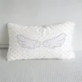 Wit lang kussen met roze stippen en vleugels, zachte decoratie voor bed en bank. - Roze Polka Dot Ster Stijl (SBZA291605)