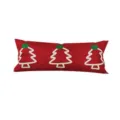 Detail de coussin long motif de noel, traversin en velours rouge pour decor de canape. - 50x30cm (Taie d'Oreiller Seule) / Style Rouge (SBZA037001)