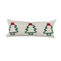 Long oreiller de sapin de Noël, coussin de canapé rouge et vert pour déco de fête. - 50x30cm (Taie d'Oreiller Seule) / Style Blanc Cassé (SBZA037002)