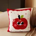 Joli coussin pomme dessin animé housse douce pour canapé salon décoration d'intérieur style confortable - Style Pomme Rouge (SBZA309001) / 35x35cm (Sans Cœur)
