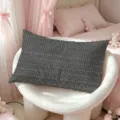 Koreanisches schwarz-weisses Karo Kissen fur das gemutliche Schlafzimmer Sofa Detail - 50x30cm (Nur Bezug) / Schwarz-Weiß-Gitter (SBZA299402)