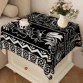 Tovaglia stile bohémien motivo bianco e nero panno antipolvere per decorazione domestica. - Bohémien 15 / 40x40cm
