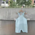 Bebé niña verano cuadros fino algodón gasa peto, ropa cómoda y muy transpirable. - 12M / Bottoms / Cuadrícula Verde y Blanca