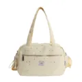 Large capacity canvas shoulder bag for women commuter stylish starry print crossbody tote bag. - Yellow