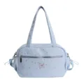 Light blue shoulder bag for women with star print large capacity tote crossbody bag - Blue