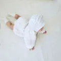 Newborn baby waffle bubble hooded romper cute infant crawling clothes for girls spring design - 90cm / Jumpsuits / Off White