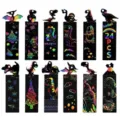 Kinder Dinosaurier Kratz-Kunst-Papier Lesezeichen Set bunte DIY Bastelkarten Malerei - Dinosaurier Stil 2