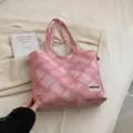 Rosa koreanische Damen Segeltuchtasche Shopper große Kapazität lässige Umhängetasche Alltag. - Rosa