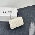 Minimalistische gesteppte Kettentasche schick Damen Umhaengetasche Alltag Mode Style - Weiß