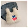 Süße weiße flauschige Monster Umhängetasche Plüsch Cartoon Handtasche für Damen Mädchen - Gebrochenes Weiß