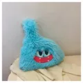 Süße Cartoon Monster Plüsch Umhängetasche für Damen, flauschige blaue Handtasche mit Gesicht. - Blau