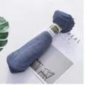 Men's thin crew socks, breathable summer business casual dress socks in dark grey-blue color. - One Size / Light Blue