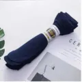 Men's summer thin business crew socks in dark blue, breathable cotton daily wear comfort. - One Size / Navy Blue