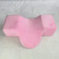 Pink ergonomic eyelash extension neck pillow, comfortable memory foam cushion for salon. - Bed Pillow / Pink