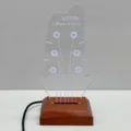 Hölzerner LED Gitarrenplektrum Display Ständer Acryl Nachtlicht Musikinstrument Zubehör - Stil E