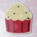 Cute cupcake shaped acrylic eyelash extension pallet tray helper for professional lash artists. - Red Cake