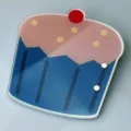 Cute Cupcake Eyelash Extension Acrylic Pallet Lash Holder Tray Tool for Professional Makeup - Blue Cake