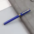 Blauer Metall-Geschaeftsstift mit Goldclip, eleganter Rollerball-Signaturstift fuer das Buero. - 0.5mm / Blau