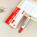 Red whiteboard marker set with 10 pieces, erasable smooth writing pens for school and office. - Red
