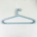 Light blue plastic clothes hangers non slip space saving heavy duty hangers for home dorm 10pcs - Length 41.5cm x Height 20.5cm / Light Blue