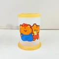 Süßer Cartoon-Tier-Falt-Stifthalter, Schreibtisch-Schreibwaren-Aufbewahrungsbox rund. - Zwei Tiger