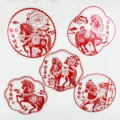 2026 Chinesisches Neujahr Pferd Statische Fensteraufkleber Rote Glasaufkleber Deko - Frohes Neues Jahr / 10 Stück/Packung / Rot