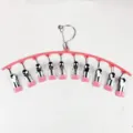 Pink 10-clip sock drying hanger with windproof hook for underwear and baby clothes. - Sakura Pink