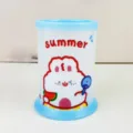 Niedlicher Cartoon Tier Zylinder Stifthalter Desktop Schreibwaren Organizer blaues Etui - Sommer Hase