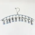 10-clip arched sock hanger for drying underwear and baby clothes, windproof metal design. - Quicksand Gun Gray