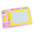 Magnetic drawing board for kids, pink erasable writing pad with abacus and stamps for learning. - Pink