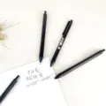 Einziehbarer Kugelschreiber 0,7 mm schwarze Tinte glattes Schreiben Studenten Schreibwaren - Kompletter Stift / Schwarz