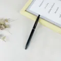 Schwarzer einziehbarer Gelschreiber Büro Schreibstift glatter Metallclip Werbegeschenk Stift - Schwarz