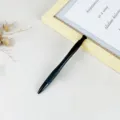 Black plastic ballpoint pen with comfortable grip for daily office writing and gifts. - Black Barrel Blue Ink