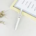 Weißer einziehbarer Gelschreiber, glatter Business Stift mit Clip für Büro und Meeting. - Weiß