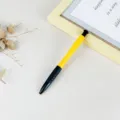 Yellow and black plastic ballpoint pen for office school custom logo promotional writing. - Yellow Barrel Blue Ink