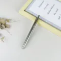 Metall Gelstift, Klick Kugelschreiber Business Stift in Titangrau mit Roségold für Büroarbeit. - Gold