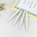 White twist ballpoint pens slim plastic promotional pens for hotel office stationery supply - Rotating Gold Ring Style (Bullet Tip)
