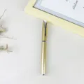 Goldener Metall-Kugelschreiber Büro-Signaturstift mit klassischem Pfeil-Clip-Design für flüssiges Schreiben. - Gold mit silbernem Clip