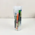Set de bolígrafos de gel de barril colorido 0.5mm bolígrafos de bola líquida para notas de estudiantes - Set de 12 Colores en Cubo / 0.5mm